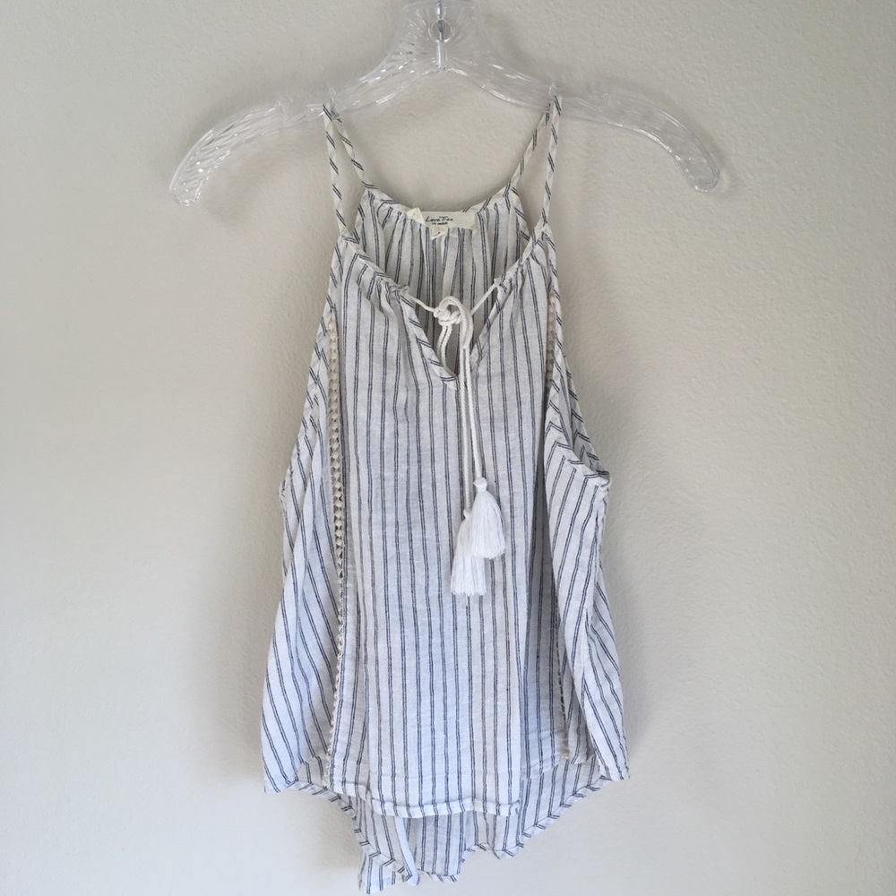 White Striped Tank Top